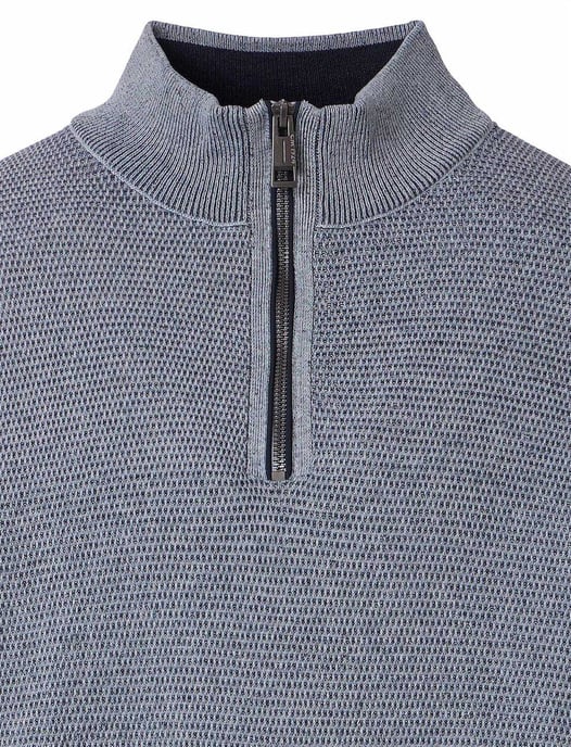 trui Casa Moda blauw half zip - Image 3