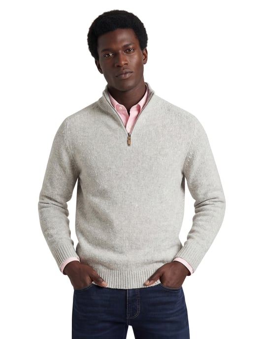 Half zip trui Fynch Hatton gebreid grijs - Image 1