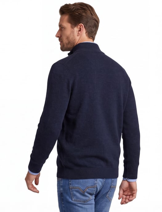 Casa Moda donkerblauw half-zip trui wol - Image 2