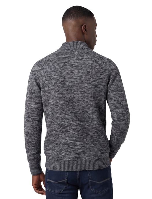 Fynch Hatton Buttoned Troyer trui grijs knitted - Image 2