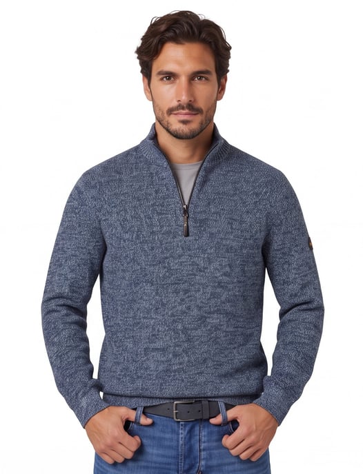 trui Camel Active half zip blauw katoen - Image 1