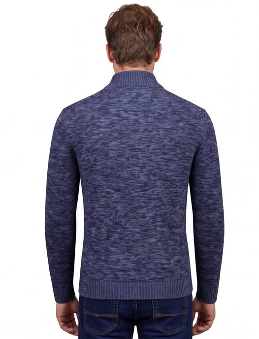 Fynch Hatton Buttoned Troyer trui donkerblauw - Image 2
