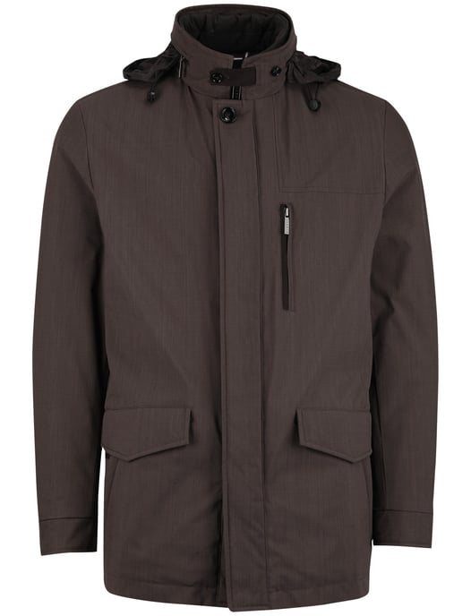 Bugatti winterjas bruin afneembare capuchon polyester - Image 3