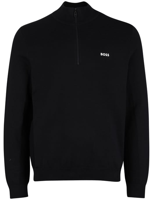 Trui half zip Boss Green Momentum-X normale fit effen zwart - Image 3
