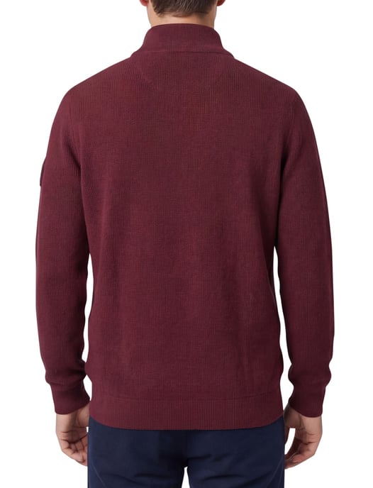 Casa Moda bordeaux half-zip trui 100% katoen - Image 2