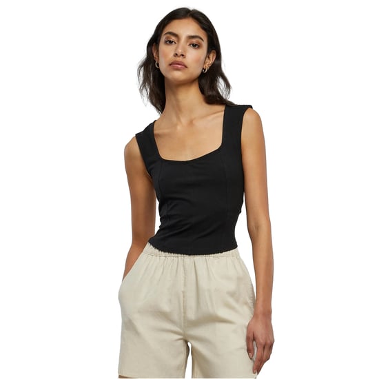 Urban Classics Dames/Dames Corset Detail Top (Zwart) - Image 4