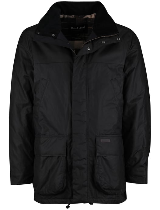 Barbour effen donkerblauw waxjas normale fit - Image 4