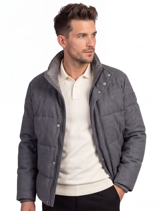 Boss Black premium down winterjas grijs - Image 1