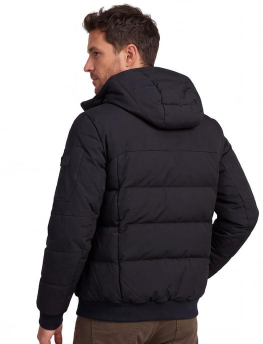 Winterjas Boss Green zwart puffer met capuchon - Image 2