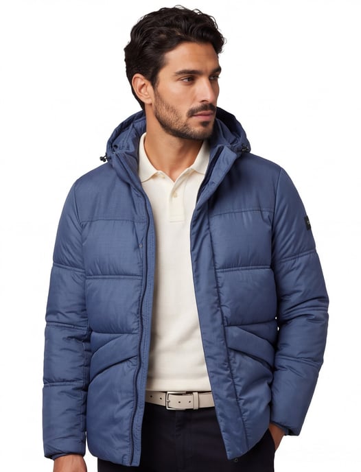 gewatteerde winterjas blauw BOSS Orange Big & Tall polyamide 100% - Image 1