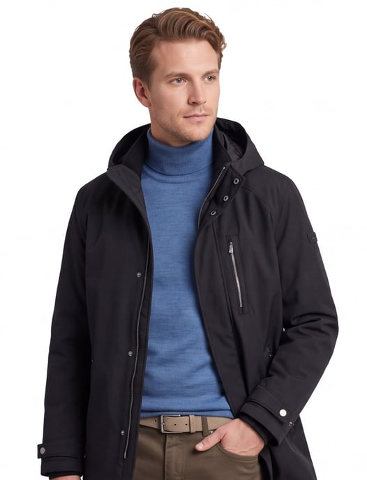 Bugatti donkerblauwe parka jas polyester - Image 1