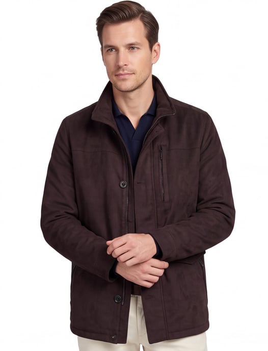winterjas Bugatti bruin suede - Image 1
