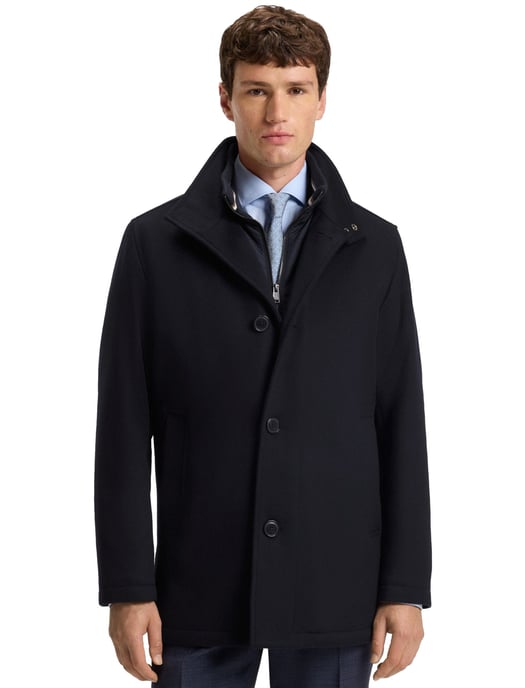 Boss Black H-Coxtan winterjas effen donkerblauw wol normale fit - Image 1