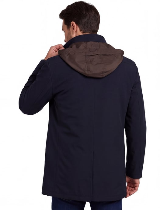 Bugatti winterjas donkerblauw afneembare capuchon polyester - Image 2