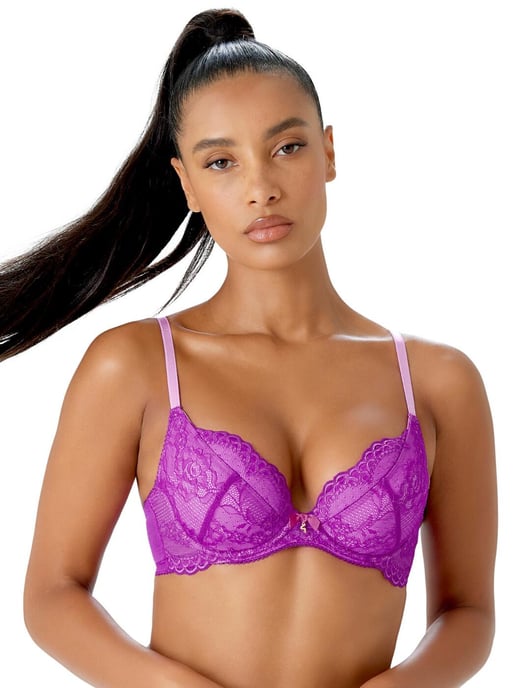 Superboost Lace Padded Plunge Bra - Orchid - Image 1