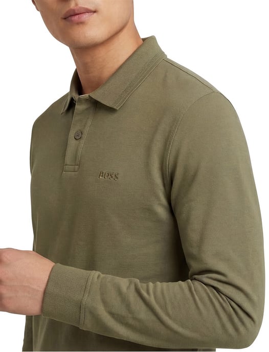poloshirt Boss Orange groen 2-knoops katoen - Image 1
