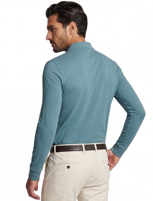 Boss Orange polo lange mouw slim fit groen - Image 2