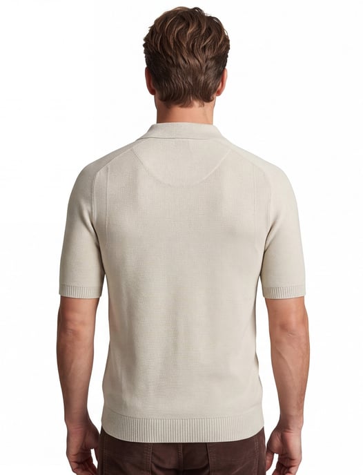 poloshirt Boss Orange kancello rits beige effen - Image 2