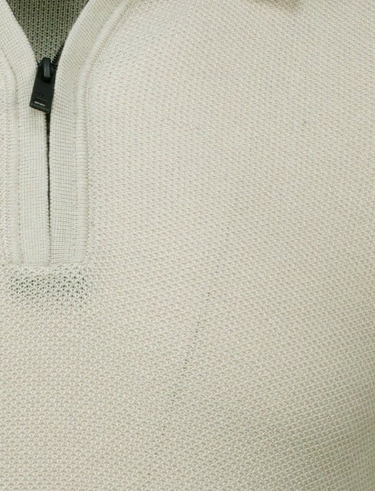 poloshirt Boss Orange kancello rits beige effen - Image 3