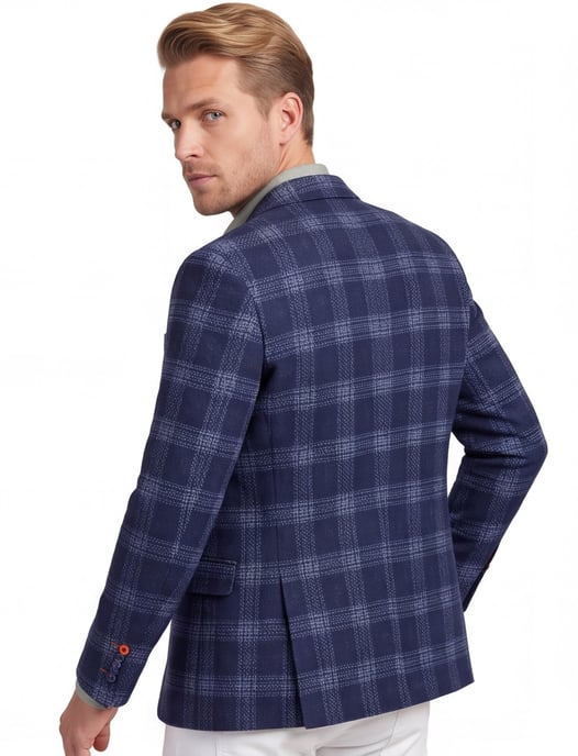 katoenen A Fish Named Fred colbert blauw geruit - Image 2