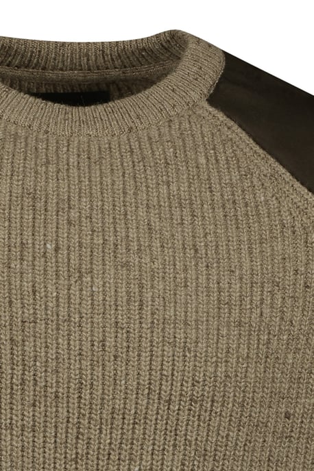 wollen Barbour trui effen khaki normale fit - Image 3