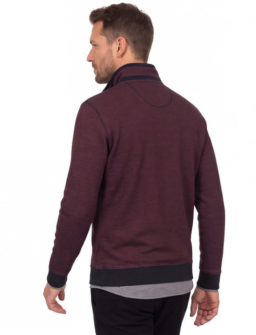 katoenen Casa Moda sweater opstaande kraag aubergine - Image 2