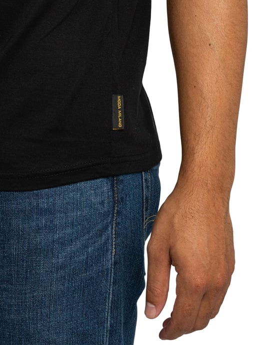 Sergio Tacchini Lazio T-Shirt, Zwart - Image 5