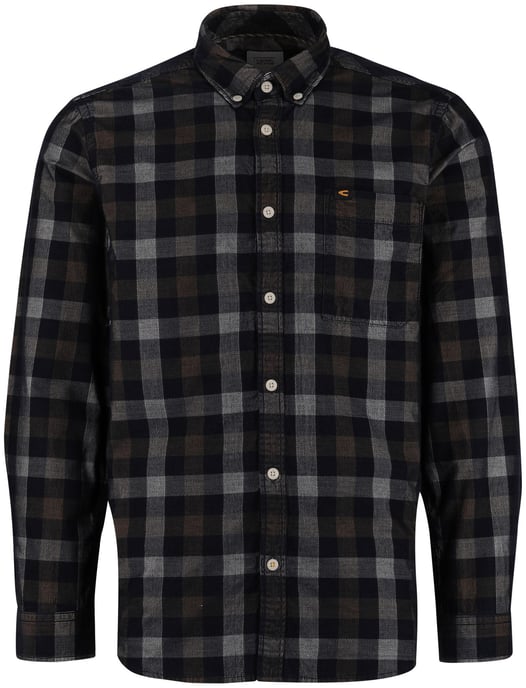 Camel Active Overhemd bruin wit geruit button-down collar - Image 3