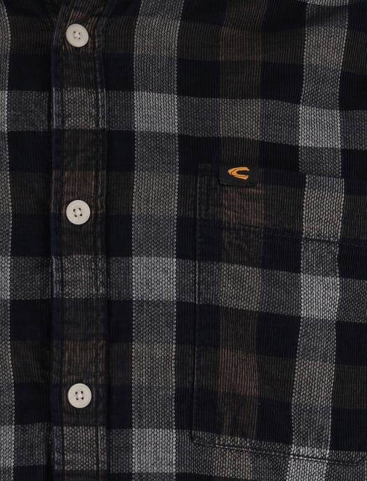 Camel Active Overhemd bruin wit geruit button-down collar - Image 4
