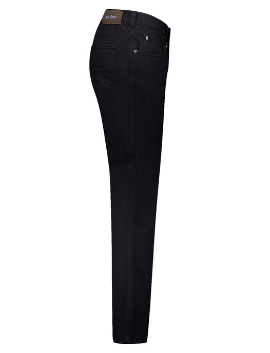 Gardeur Bill pantalon 5-pocket effen zwart katoen normale fit - Image 3