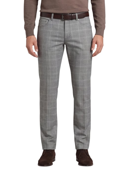Gardeur katoenen pantalon grijs geruit - Image 1