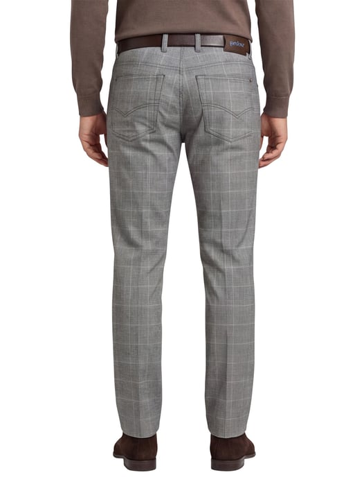 Gardeur katoenen pantalon grijs geruit - Image 2