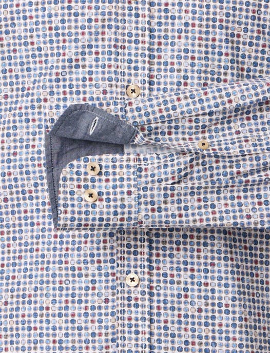 modieus blauw geprint Casa Moda casual fit overhemd - Image 4