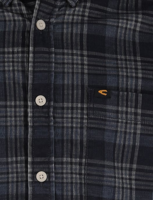 Camel Active Overhemd blauw wit geruit button-down collar - Image 4