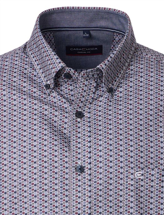 blauw geprint Casa Moda casual fit overhemd - Image 3