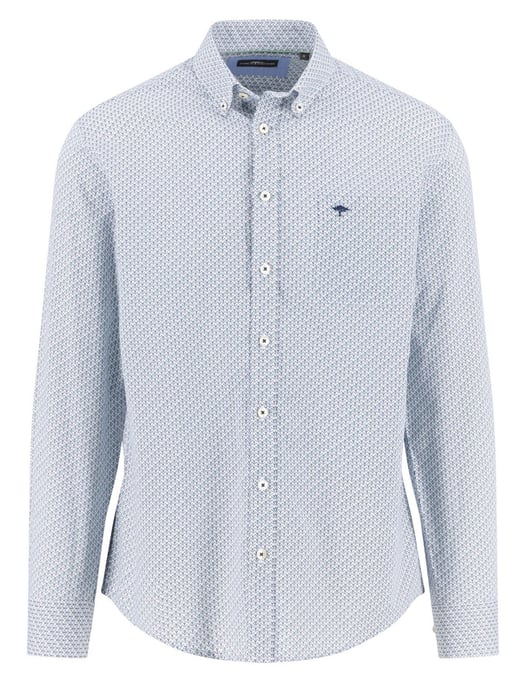 Fynch Hatton overhemd blauw geprint borstzak - Image 1