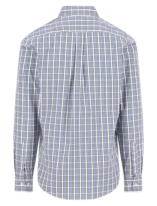 Fynch Hatton geruit overhemd blauw wit katoen borstzak - Image 2