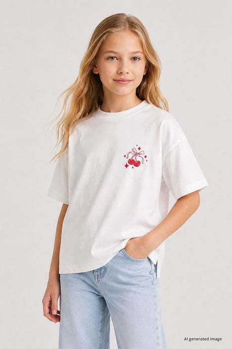 Jeugd Katoen Elastaan T-Shirt - Image 1
