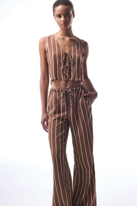 Gestreepte V-hals Mouwloze Bodysuit - Image 6