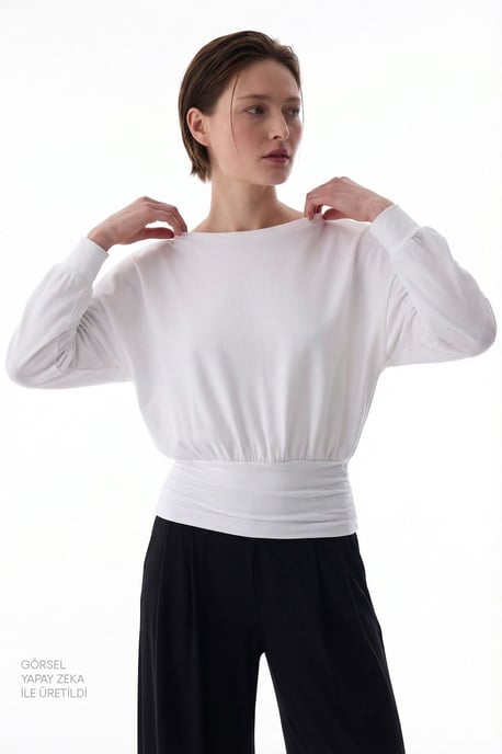 Ronde Hals Lange Mouw Gebreide Bodysuit - Image 2