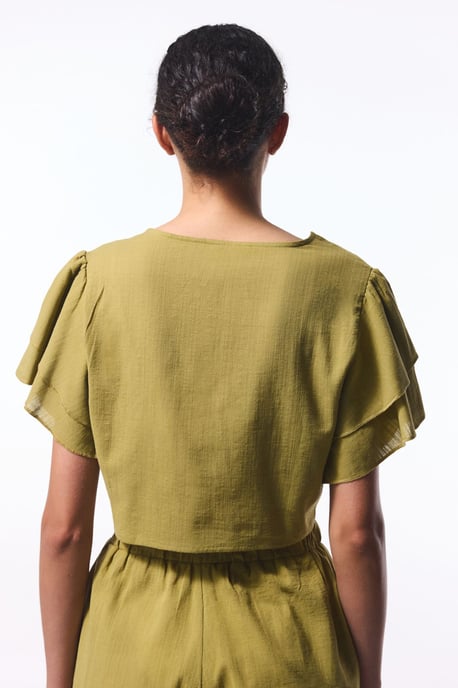 Katoenen Crop Bodysuit Met Strikdetail - Image 2