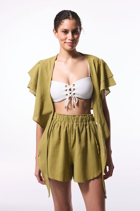 Katoenen Crop Bodysuit Met Strikdetail - Image 4