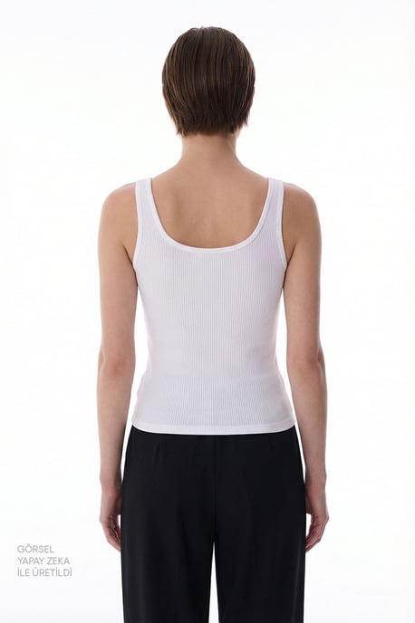 Geribbelde Mouwloze Plooitop Body - Image 2