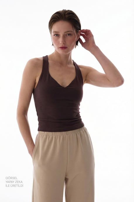 Mouwloze V-hals Rugloze String Bodysuit - Image 3