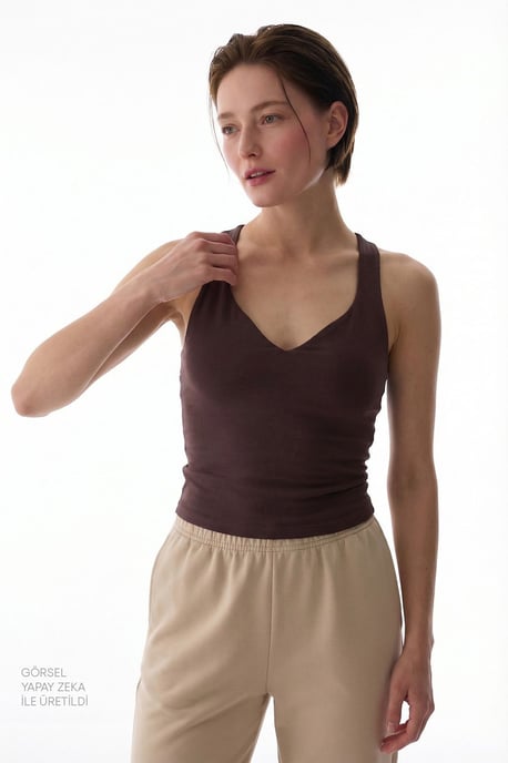 Mouwloze V-hals Rugloze String Bodysuit - Image 4