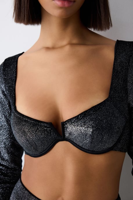 Gestructureerde Ondersteunende Crop Bodysuit - Image 2