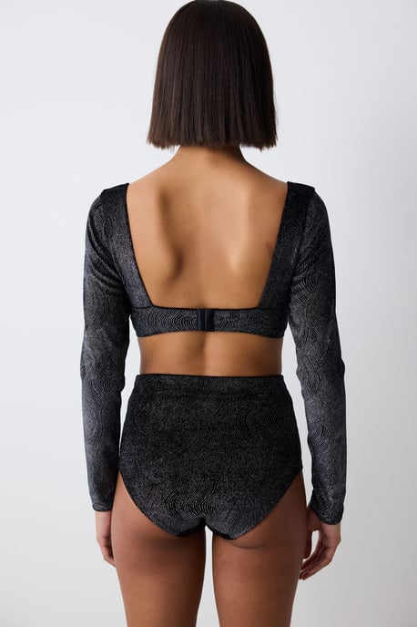 Gestructureerde Ondersteunende Crop Bodysuit - Image 4