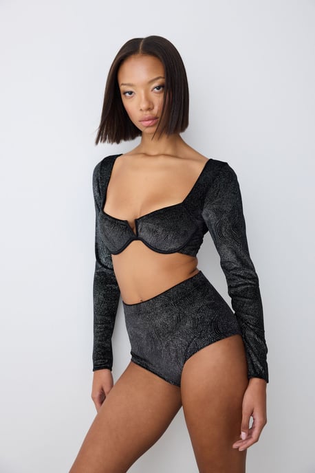 Gestructureerde Ondersteunende Crop Bodysuit - Image 6