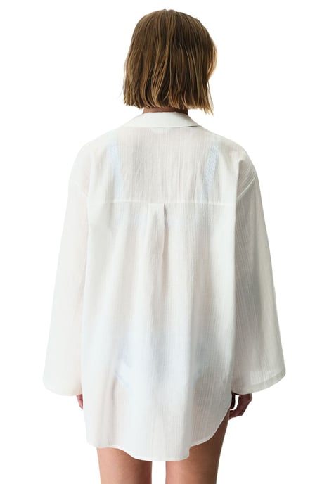 Katoenen Gewoven Overhemd met Krawtstrik voor Dames - Image 2