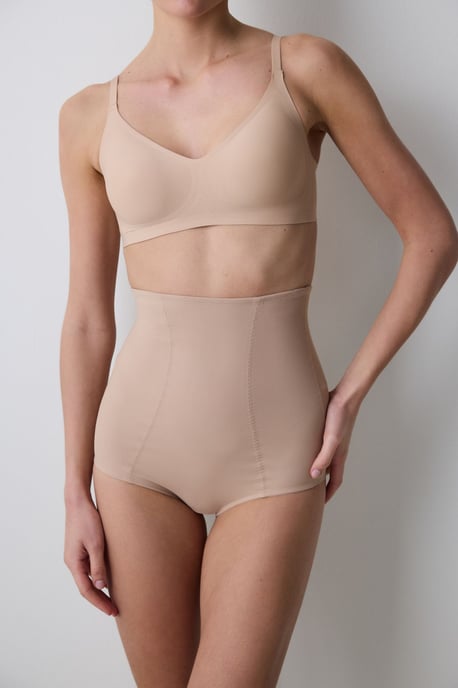 Hooggewaist Mesh Inzet Shapewear Bodysuit - Image 1